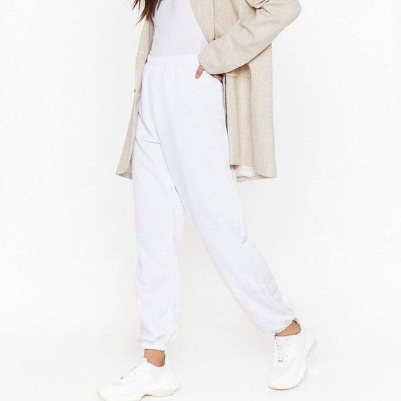 nasty gal white joggers